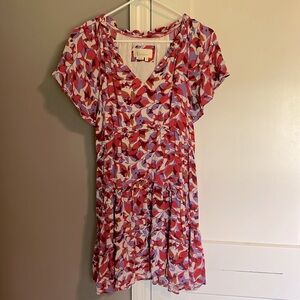 Anthropologie Robin Tiered Dress in Pink Rose - Size XS